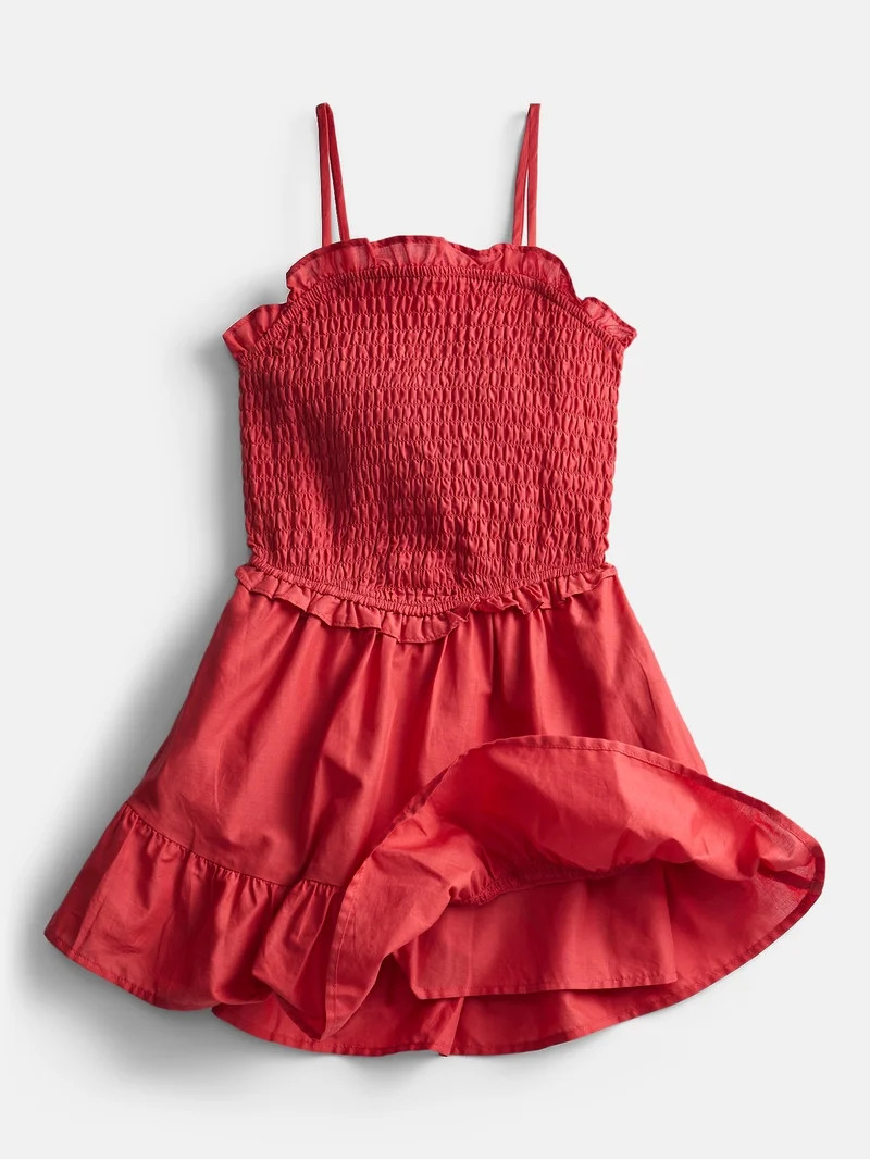 Weekend Academy Girls Smocked Ruffle Cotton Dress, Sizes 4-18 | Walmart (US)