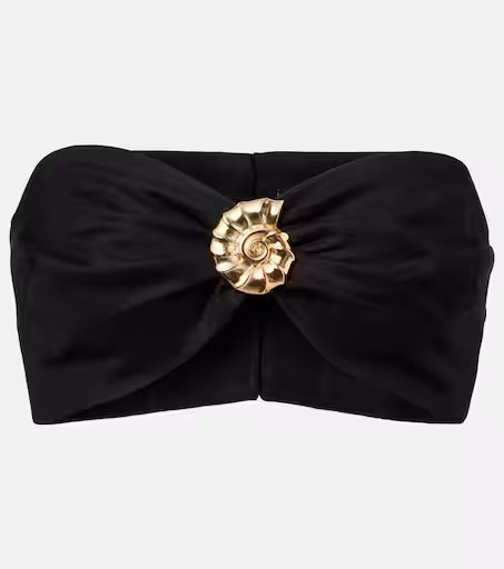 Embellished cotton-blend bandeau top | Mytheresa (UK)