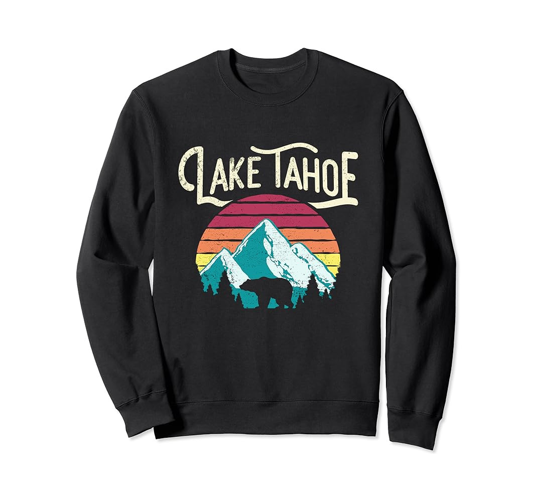Vintage Lake Tahoe Mountain Bear Retro Sweat Shirt | Amazon (US)