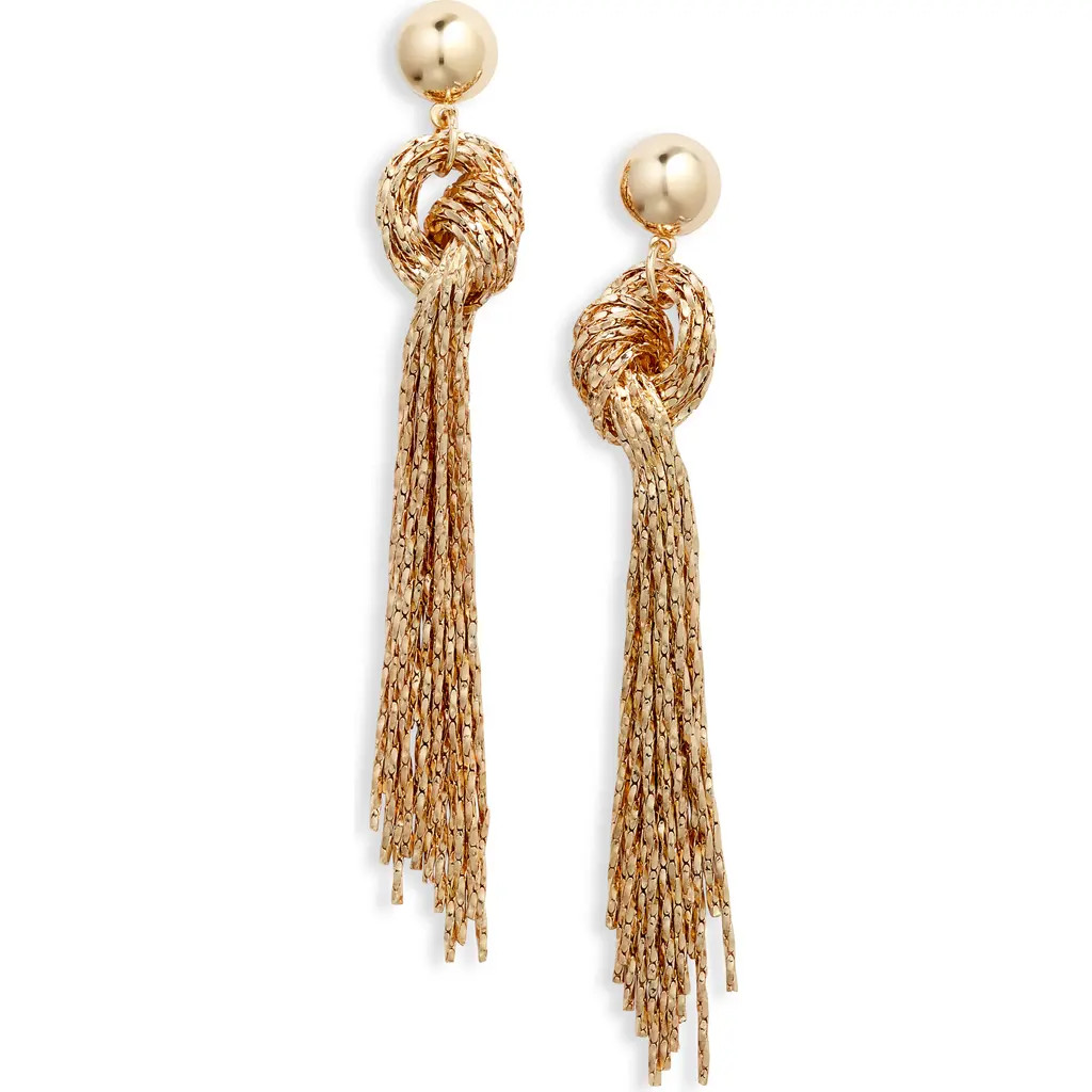 Nordstrom Knotted Fringe Earrings in Gold at Nordstrom | Nordstrom