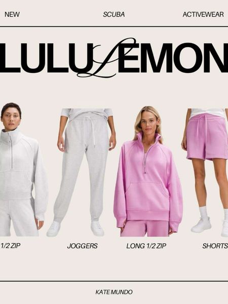Lululemon new arrivals. Scuba. Oversized half zip, shorts, sweatshirts, sweatshorts, sweatpants, joggers. Pink loungewear. Grey loungewear. Casual chic. Mom style. Bump style. Postpartum. Everyday style. Gift guide  

#LTKGiftGuide #LTKfitness #LTKstyletip