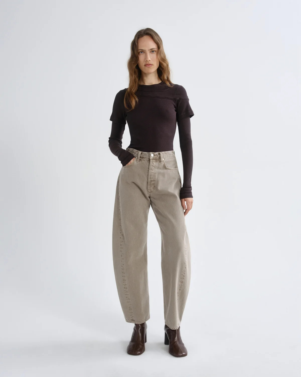 Luna High Rise Pieced Taper in Cedar | AGOLDE