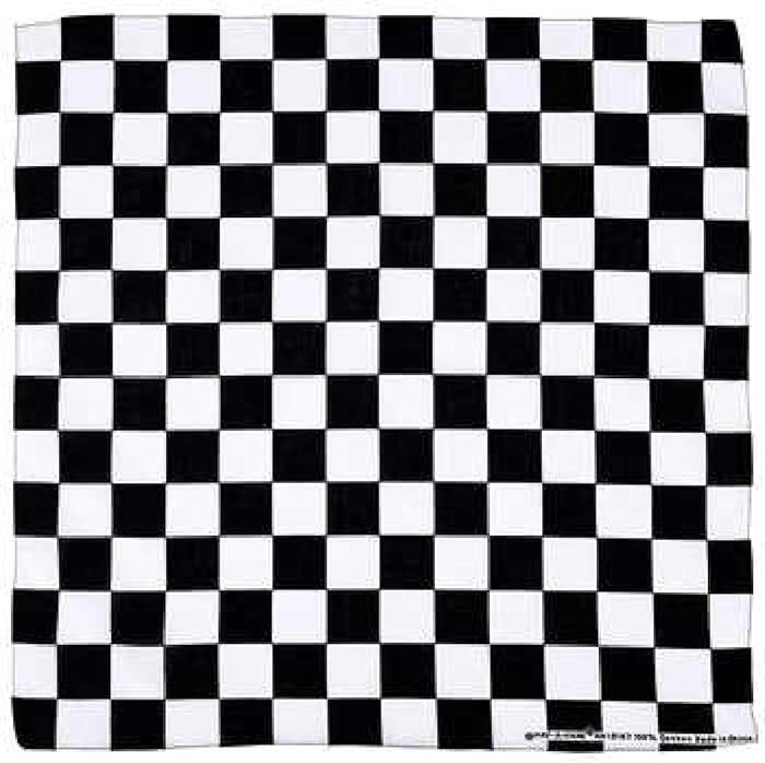 Bandanna Black & White Checkered ~ Wearable Art 100% Cotton - Scarf | Amazon (US)