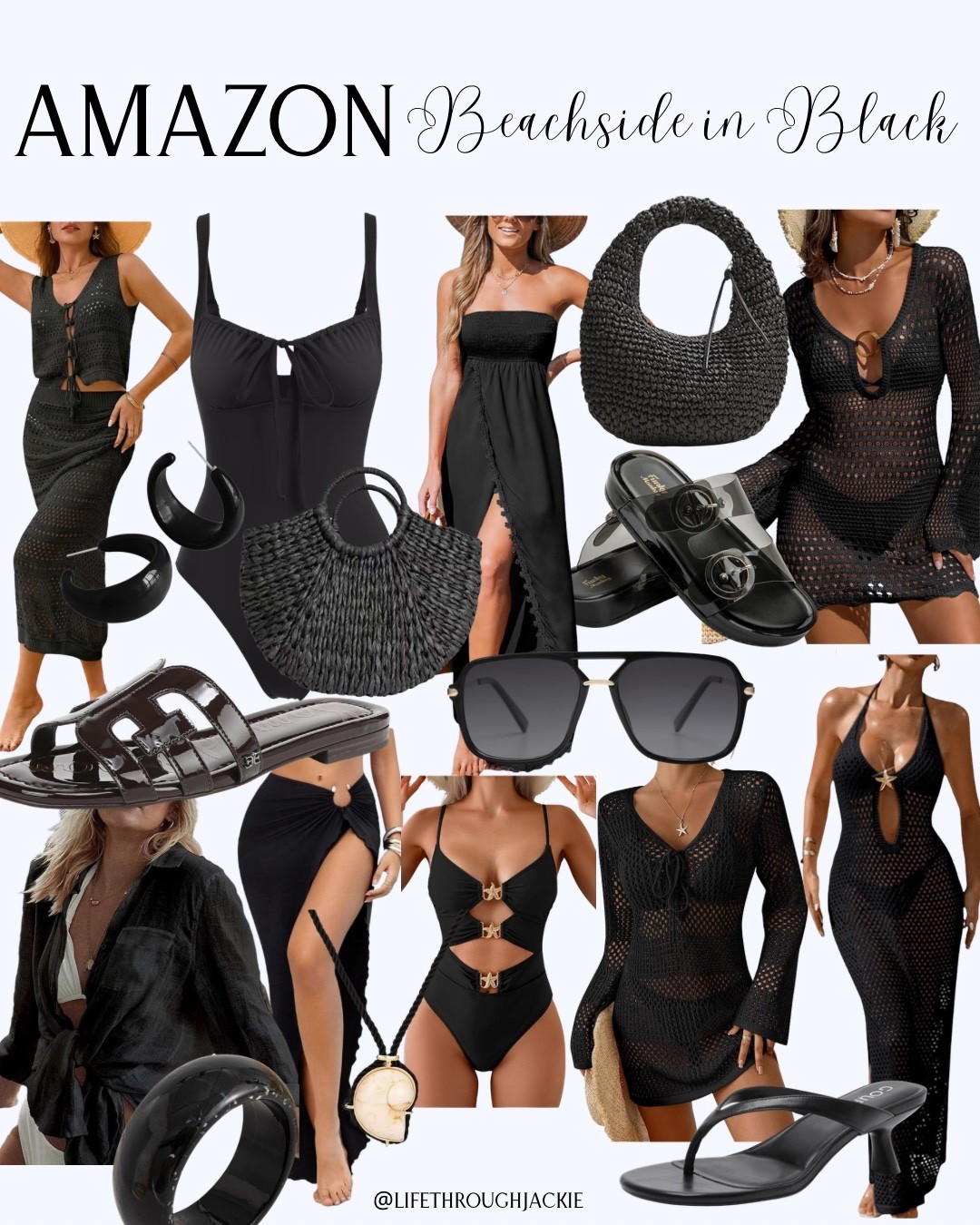Amazon Beachside in Black @amazonfindsandfashion 
#beachsidefashion #beachvibes #swim #vacationfashion #blackswimstyle #monochromaticbeachwear #blackvacationstlye #blackresortwear 

#LTKSwim #LTKTravel #LTKSeasonal