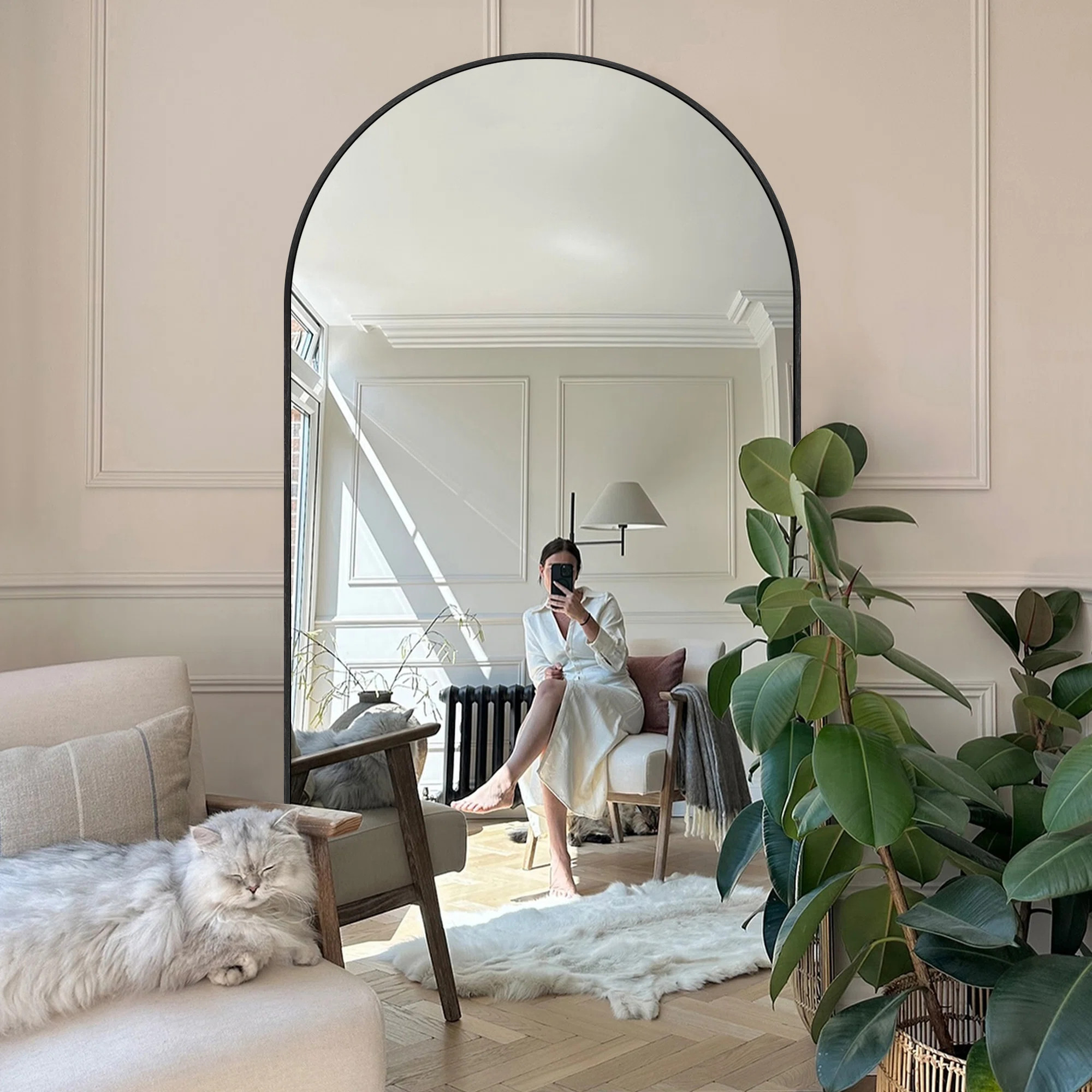 Latitude Run® Malesha Modern Arched Full Length Metal Floor Mirror Standing Mirror & Reviews | W... | Wayfair North America