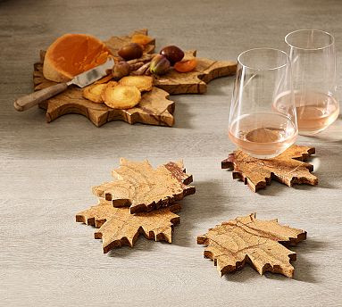 Maple Leaf Marble Coasters - Set of 4 | Pottery Barn (US)