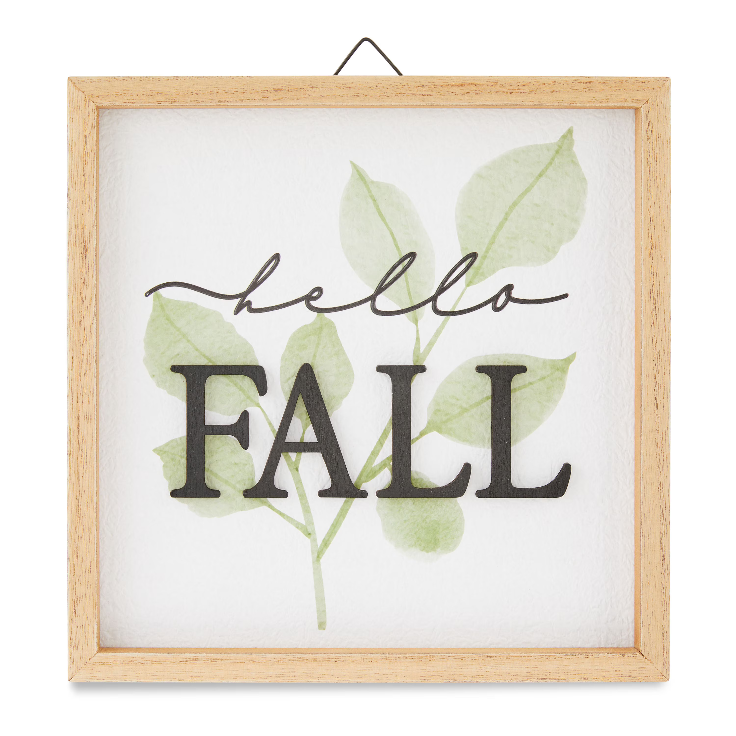 Fall, Harvest 9.38 in Black Hello Fall Wall Sign Decoration, Way to Celebrate | Walmart (US)