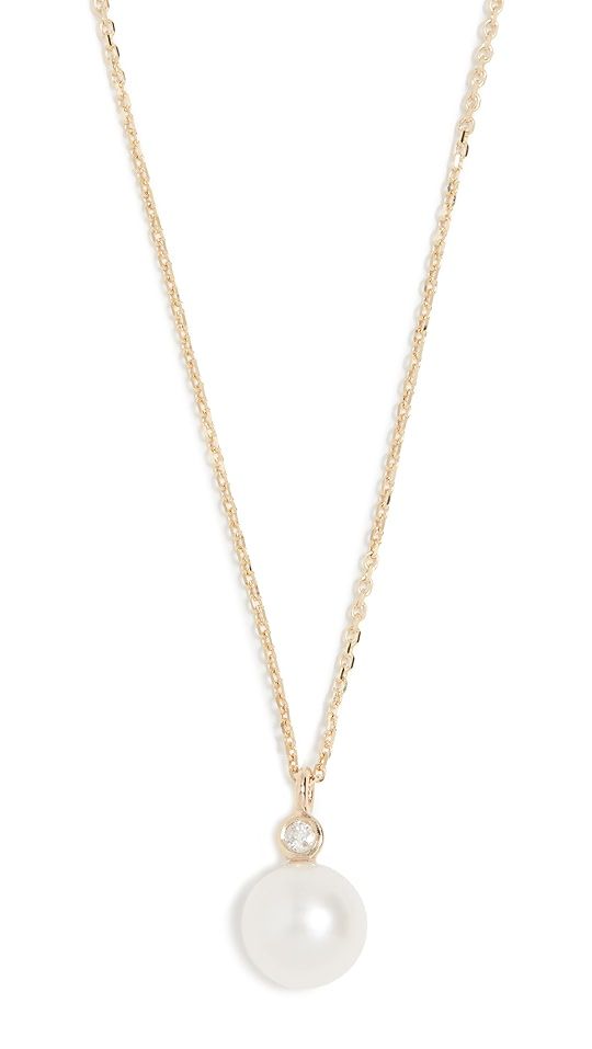 Mateo 14K   Pearl and Diamond Dot Necklace | SHOPBOP | Shopbop
