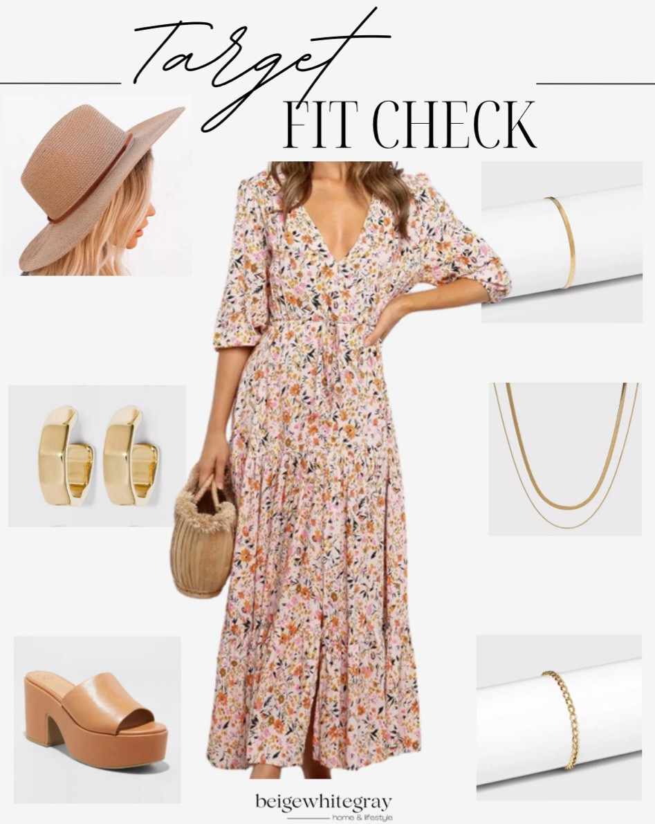 kelda dress beige Kelda Dress - Rose Pink Floral