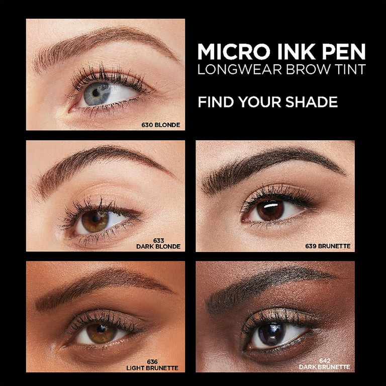 L'Oreal Paris Brow Stylist Micro Ink Pen by Brow Stylist, Up to 48HR Wear, Dark Blonde, 0.033 fl ... | Walmart (US)