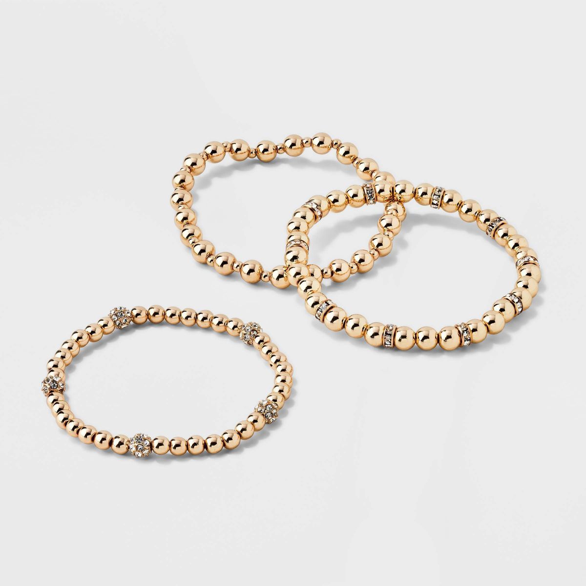 SUGARFIX by BaubleBar Gold and Crystal Stretch Bracelet Set 3pc | Target