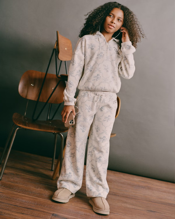 girls cozy half-zip popover hoodie | girls tops | Abercrombie.com | Abercrombie & Fitch (US)