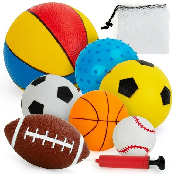 Balls for Toddlers 1-3,Toddler Sports Balls Toy Set of 7, with Free Bag, Kids Ball Soft Foam Baby... | Walmart (US)