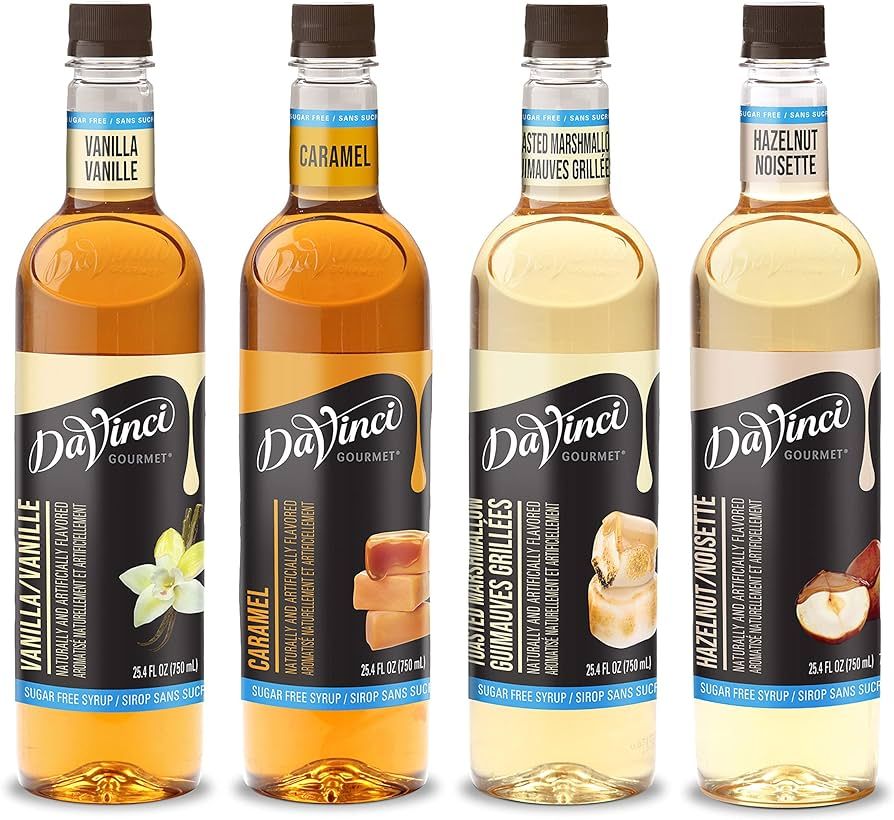 DaVinci Gourmet Sugar Free Syrup, Traditional Variety Pack - Caramel, Hazelnut, Toasted Marshmall... | Amazon (US)