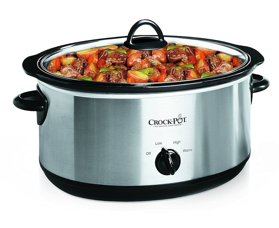 Crock-Pot 7 Quart Oval Manual Slow Cooker, Stainless Steel (SCV700-S-BR), Versatile Cookware for ... | Amazon (US)