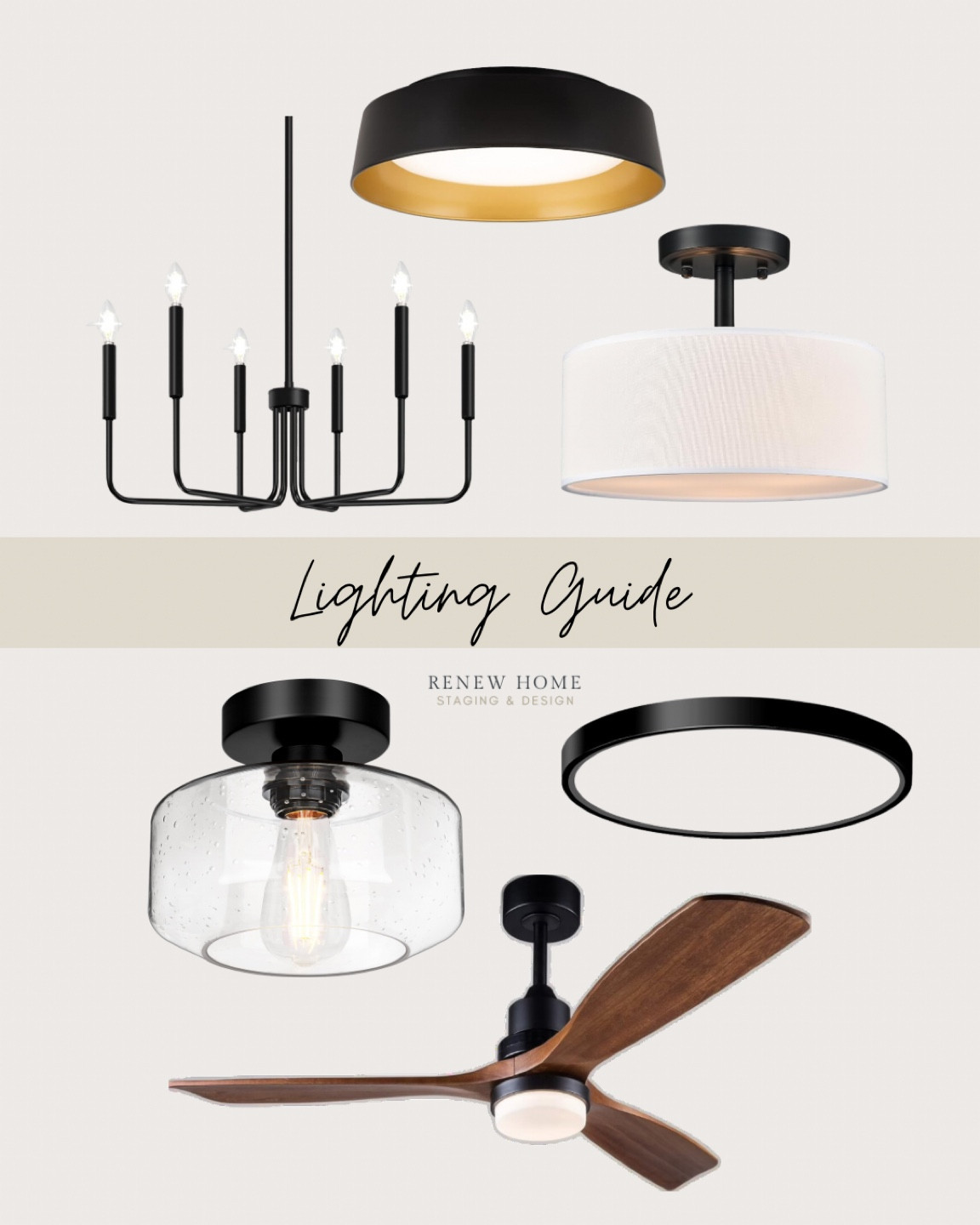Welcome to our Renew Home Lighting Guide! We're all about switching out lighting to give your space a fresh new look. Let's brighten things up!