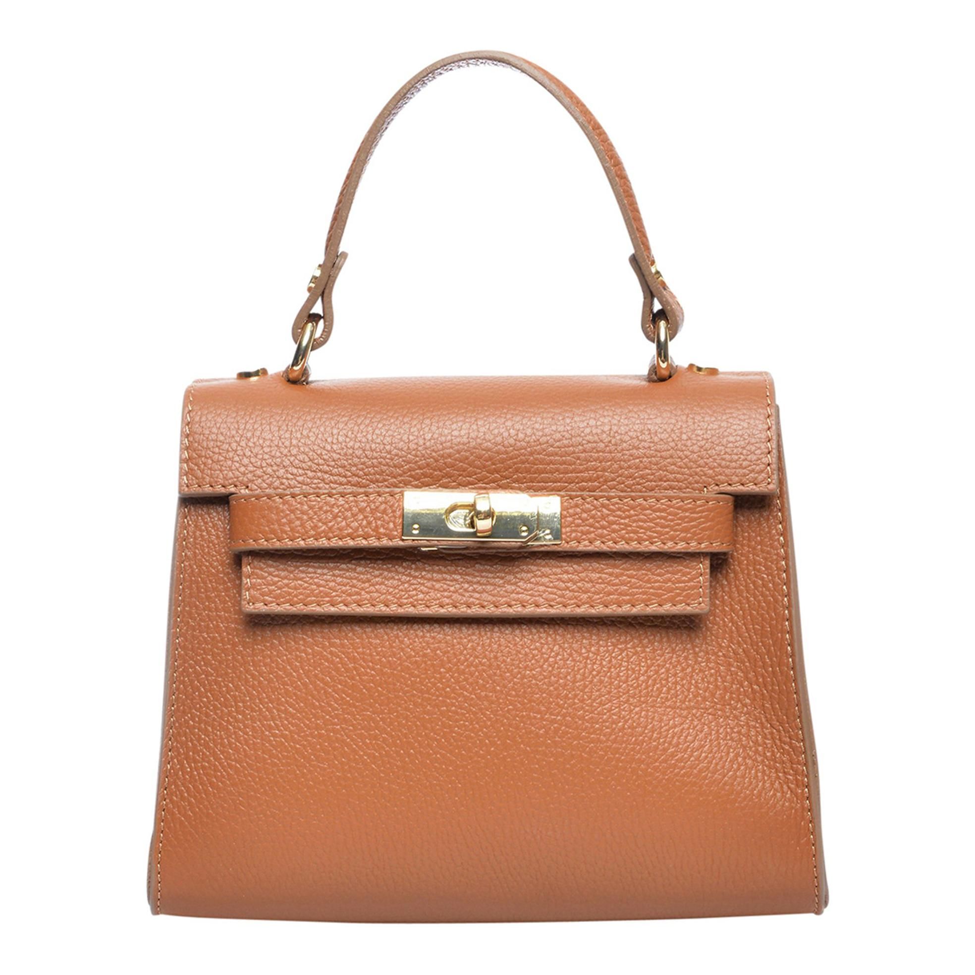 Brown Leather Top Handle Bag | BrandAlley