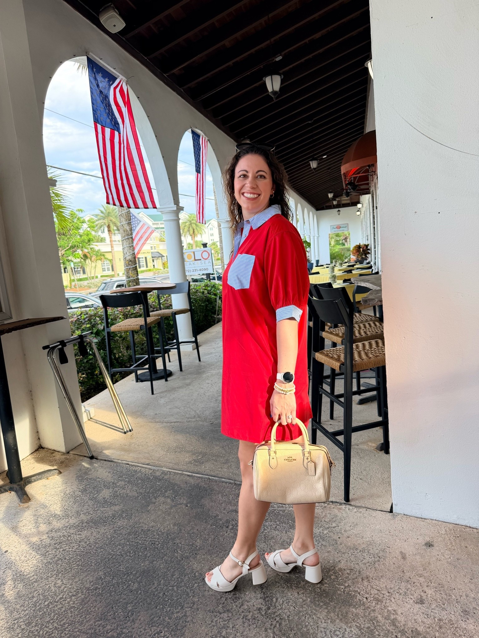 Fourth of July ready in the cutest dress from Mint Julep and my favorite Awrosoles heels! Paired with a classic COACH bag, you can’t go wrong!

#LTKSeasonal #LTKootd #LTKgrwm
