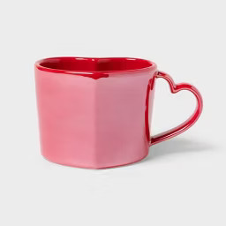 8 oz Stoneware Heart Handle Mug Red - Spritz™ | Target