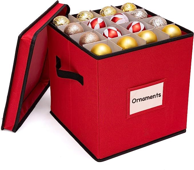 WBHome Christmas Ornament Storage Box with Removable lid, Stores up-to 64 Standard Holiday Orname... | Amazon (US)