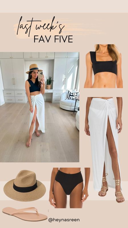 Fav 5 featuring LSPACE two piece bathing suit, LSPACE coverup, TKEES flip flop & Lanzom fedora beach hat 

#LTKtravel #LTKstyletip
