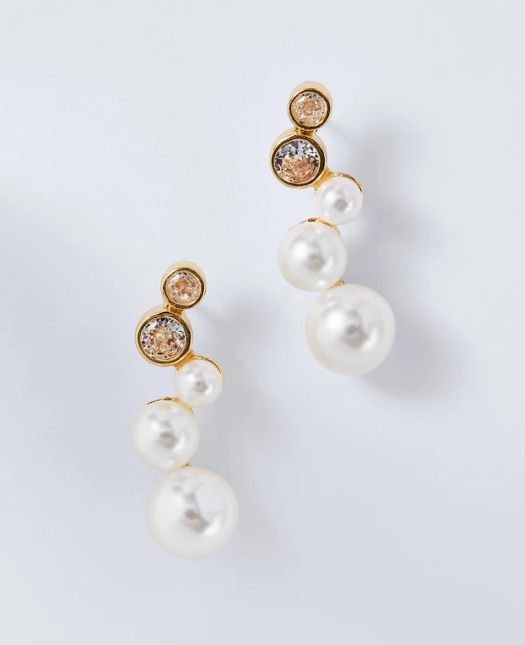 Crystal Pearlized Drop Earrings | Ann Taylor