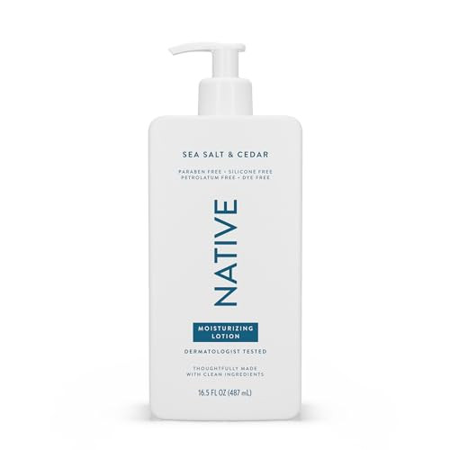 Native Body Lotion Contains Naturally Derived Plant-Based Moisturizers for Women and Men | Restores Dry Skin, Sea Salt & Cedar, 16.5 fl oz | Amazon (US)