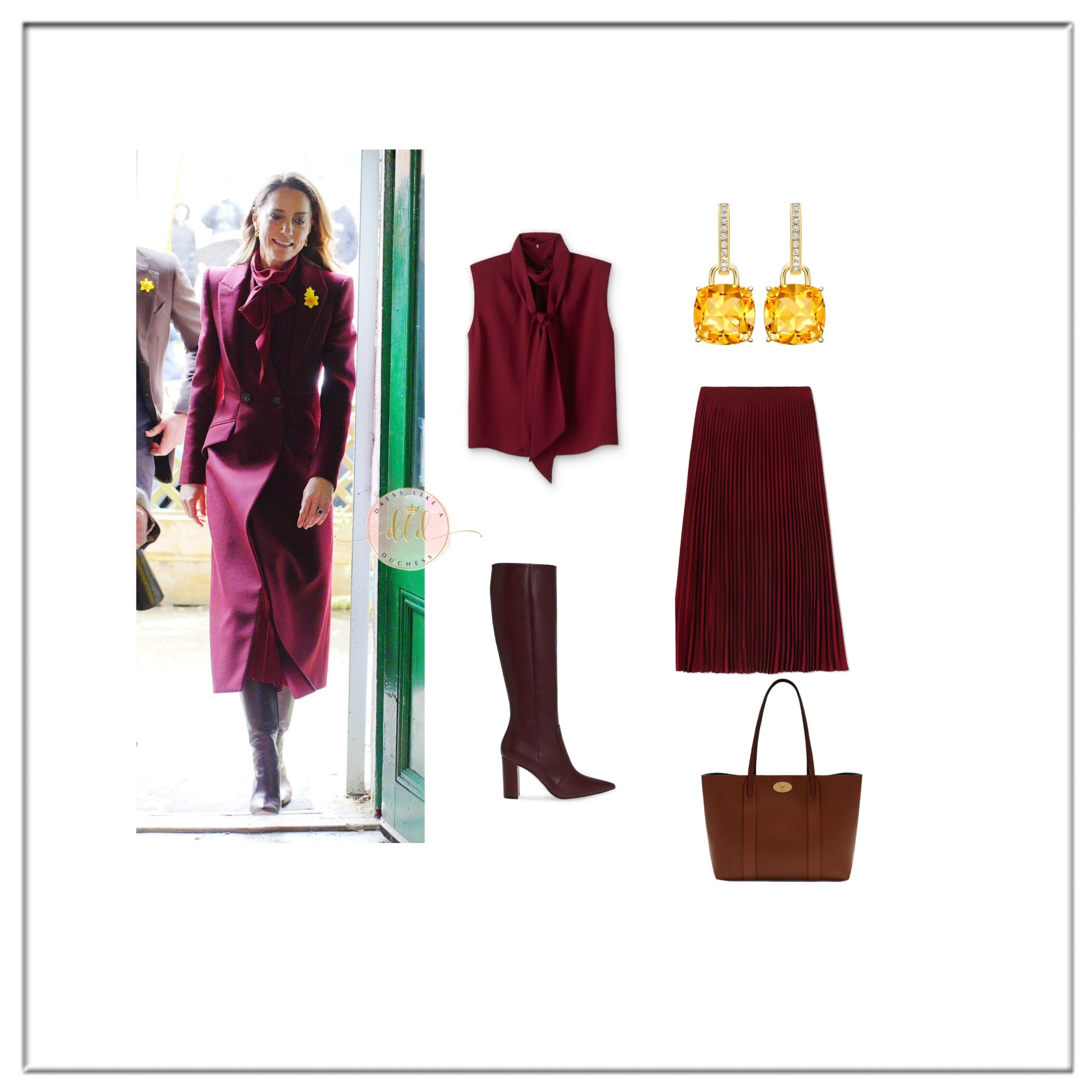 The Prince and Princess of Wales are in Powys, Wales, today to showcase the county ahead of St David’s Day 🌼 The Princess wore a ME+EM blouse + Christopher Kane Skirt + Alexander McQueen coat + Mulberty bag * Rossi boots 