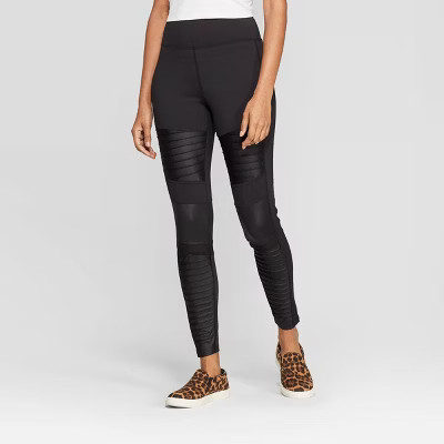 Women's High Waist Moto Leggings - A New Day™ Black | Target