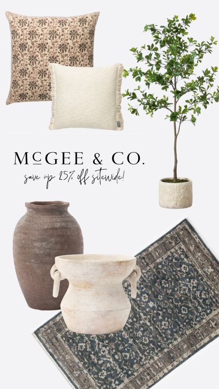 McGee & Co. Presidents' Day sale is here!  Save up to 25% now! 


Mcgee & co, studio McGee, ottoman, vase, rug, vintage rug, pillow covers, shady lady, faux tree 


#LTKstyletip #LTKhome #LTKsalealert