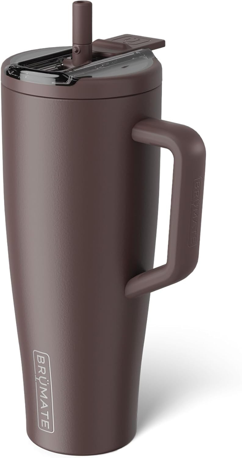 BrüMate Era Flip 40oz Tumbler with 100% Leakproof Covered Straw Lid | Hygienic Covered Straw | Insulated Stainless Steel Water Bottle with Handle | Cup Holder Friendly | BPA-Free (Java) | Amazon (US)