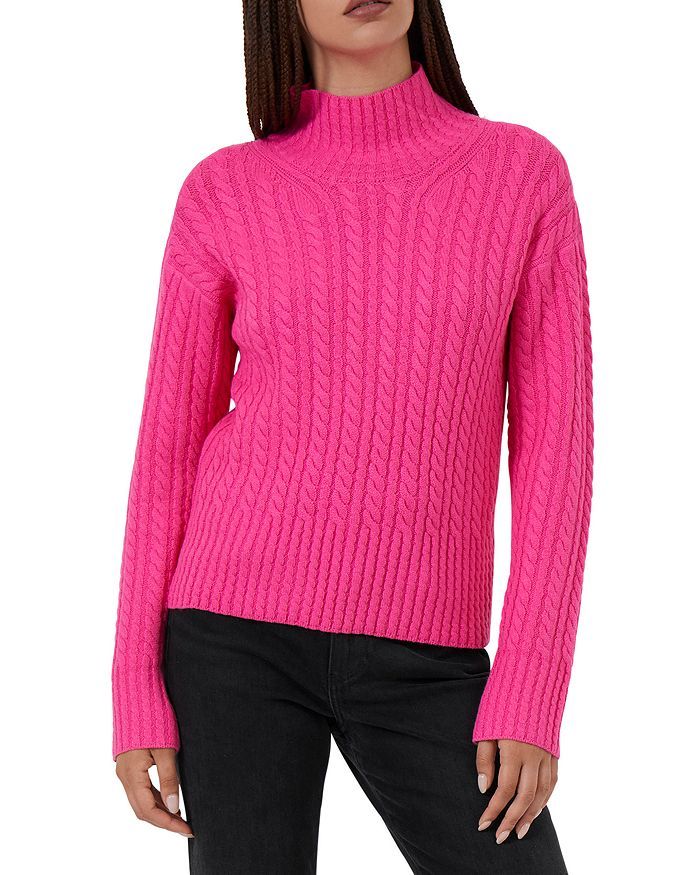Soft Mock Neck Cable Knit Sweater | Bloomingdale's (US)
