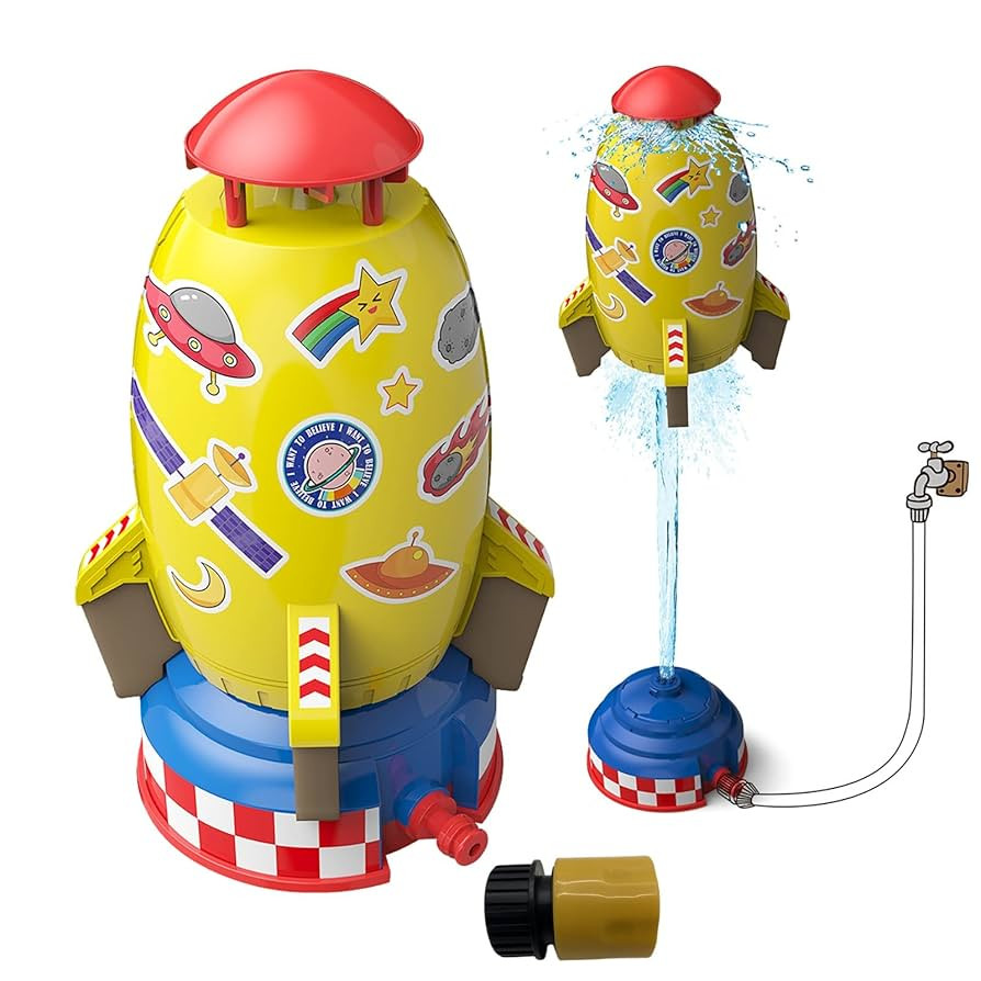 Rocket Sprinklers Kids Toys Outdoor Water Play for Kids 3 Years and Up (Yellow) | Amazon (US)