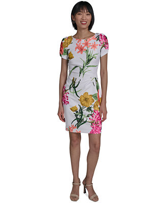 Women's Printed Puff-Sleeve Dress | Macy's