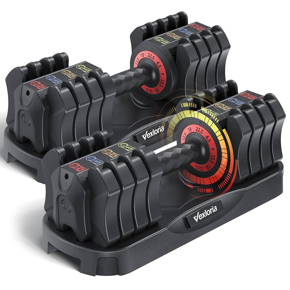Adjustable Dumbbell Set, 22.5lb 5-in-1 Quick Adjust Dumbbell, Free Weights with Storage Tray for ... | Amazon (US)