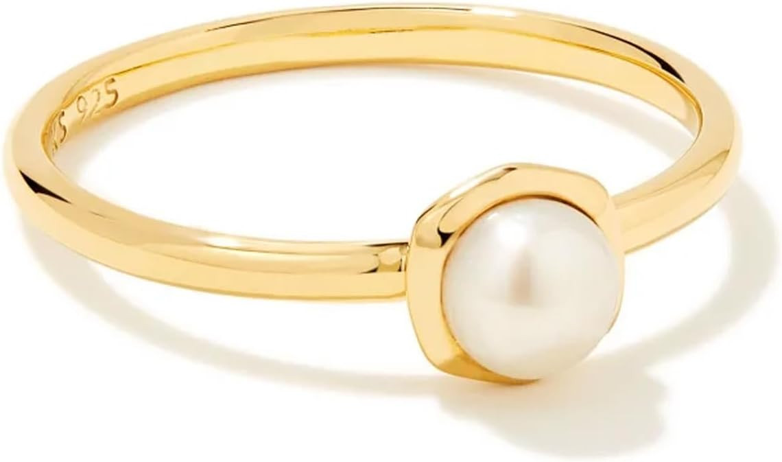 Kendra Scott Davie Pearl 18k Gold Vermeil Band Ring | Amazon (US)