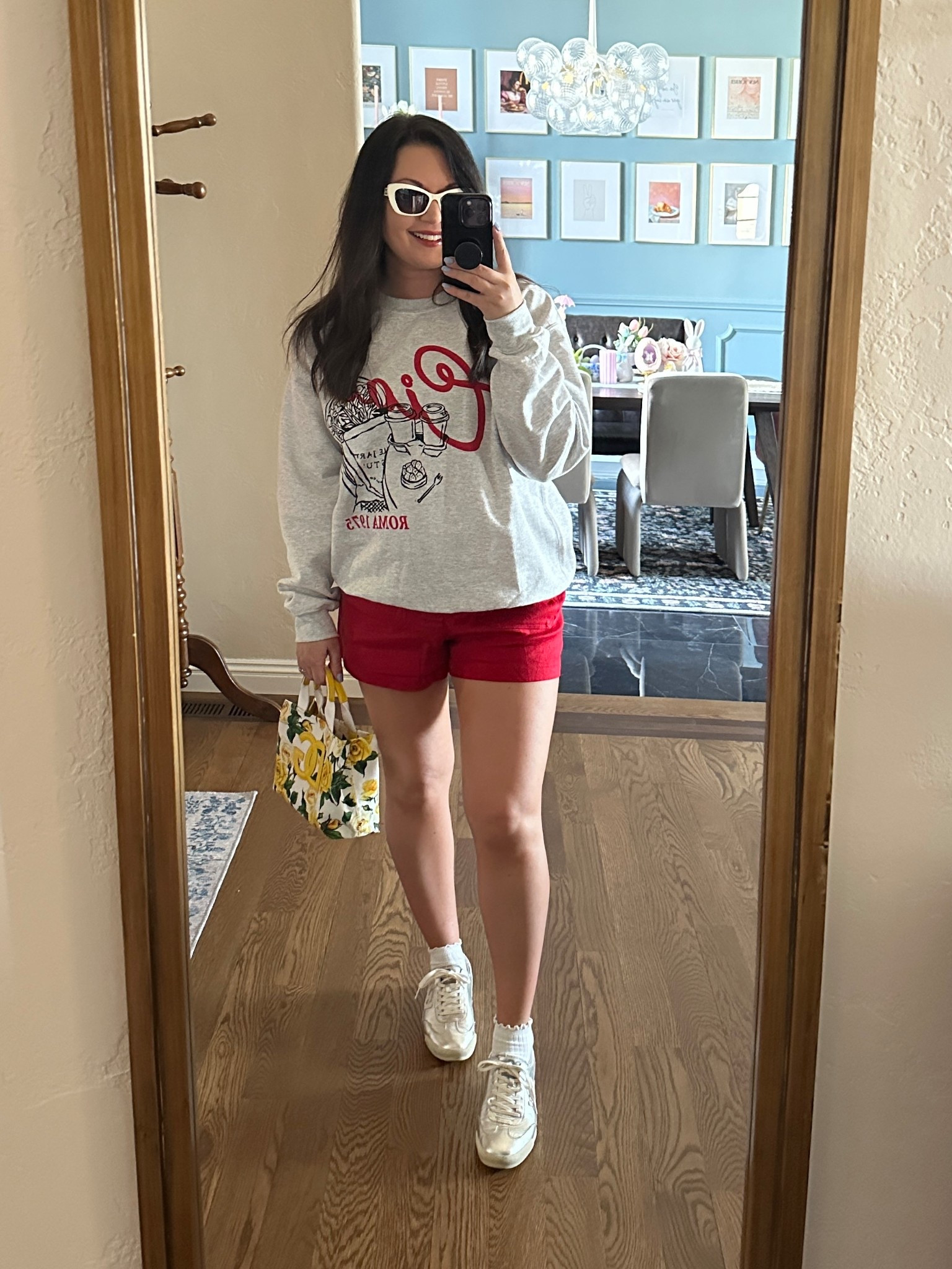 Cute and comfy spring outfit. I’m wearing my true size medium in the sweatshirt and sized up one in the shorts bc they have zero stretch in the waist 

#LTKMidsize #LTKSeasonal #LTKStyleTip