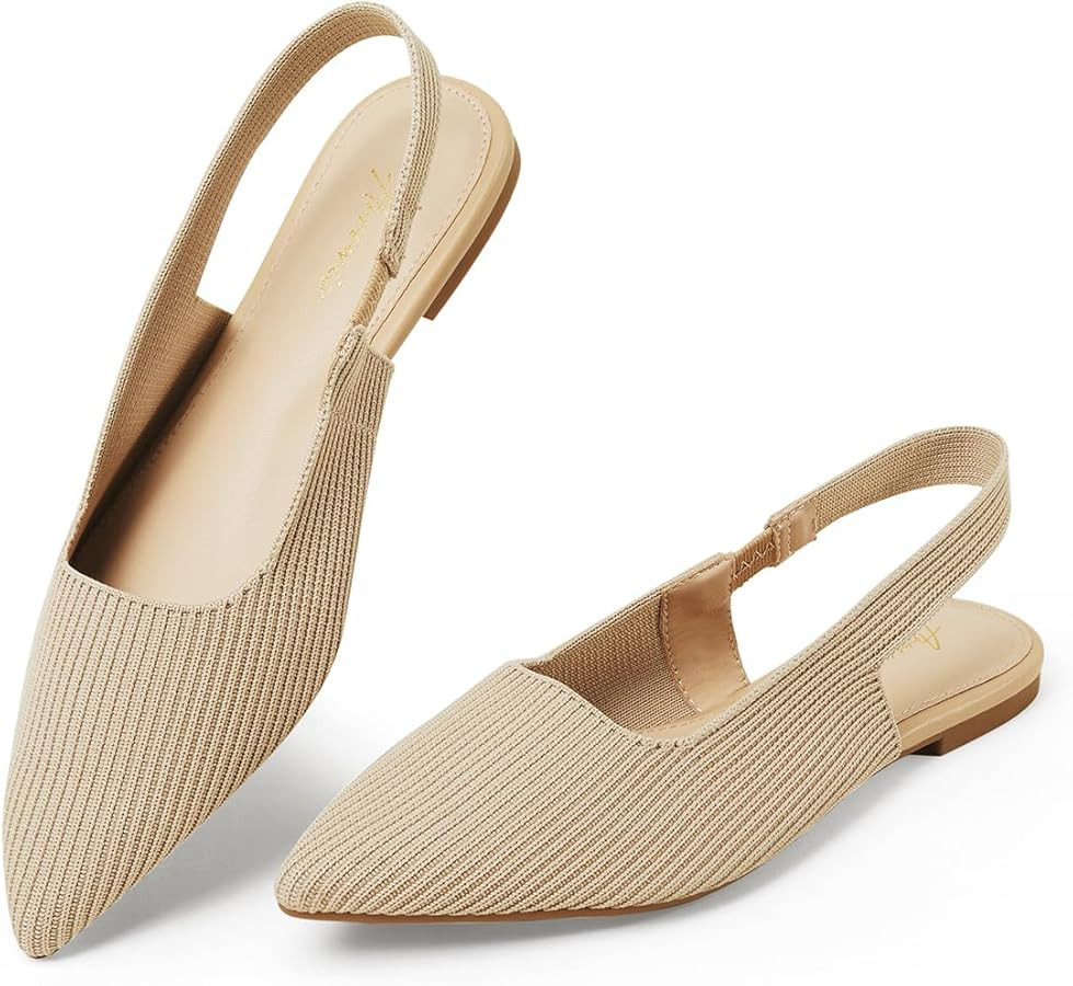 Arromic Slingback Flats for Women Pointed Toe Ballet Flats Shoes Women Dressy Comfortable Slip On... | Amazon (US)