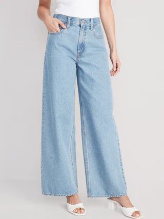 Extra High-Waisted Baggy Wide-Leg Non-Stretch Jeans for Women | Old Navy (CA)