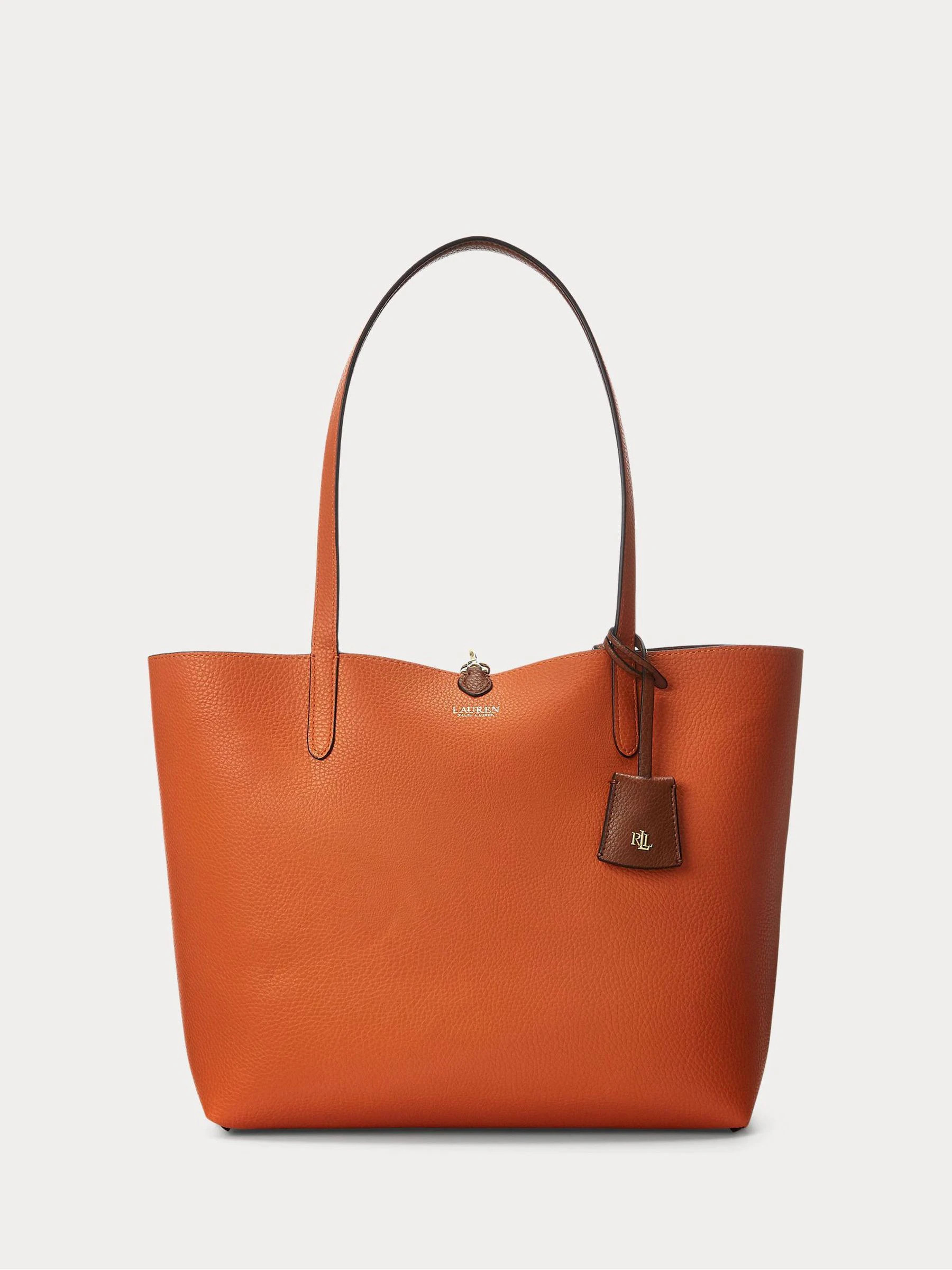 Lauren Ralph Lauren Lauren Ralph Lauren Lauren Tan/Orange Faux-Leather Medium Reversible Tote Bag | Next US