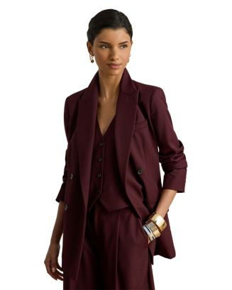Double Breasted Wool Blend Twill Blazer | Bloomingdale's (US)