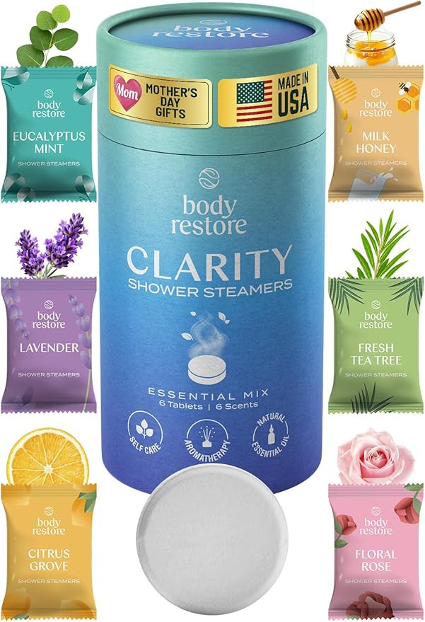 Body Restore Shower Steamers Aromatherapy 6 Pack – Mothers Day Gifts for Mom, Birthday Gifts fo... | Amazon (US)