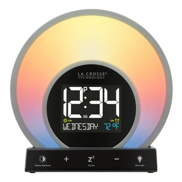 La Crosse Technology Soluna-S Light Sunrise Black LCD Alarm Clock with Temp. and USB Port, W74146... | Walmart (US)