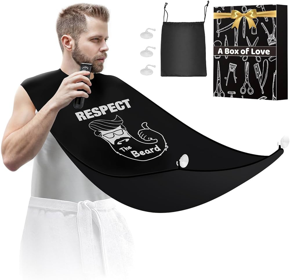 Beard Bib Shaving Apron, Mens Gift for Husband Dad, Stocking Stuffers Christmas Birthday Gifts fo... | Amazon (US)