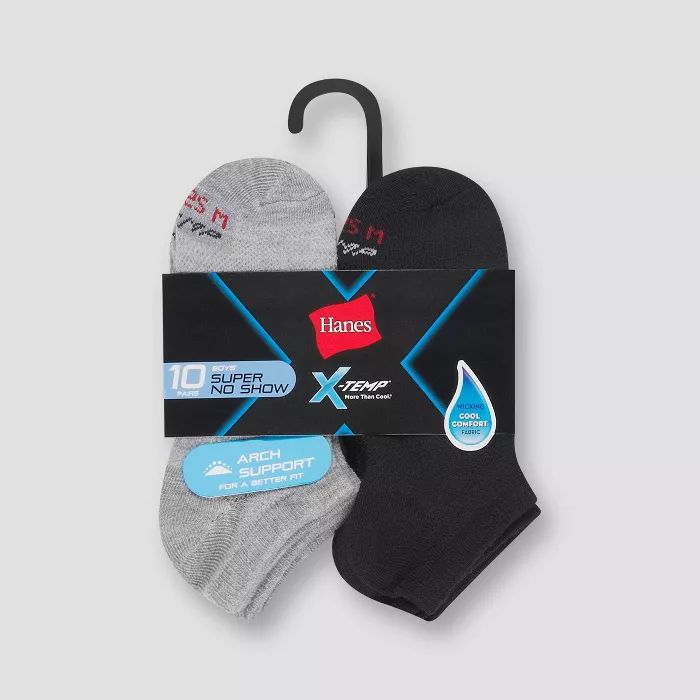 Hanes Boys' Xtemp 10pk Super No Show Athletic Socks - Colors May Vary | Target
