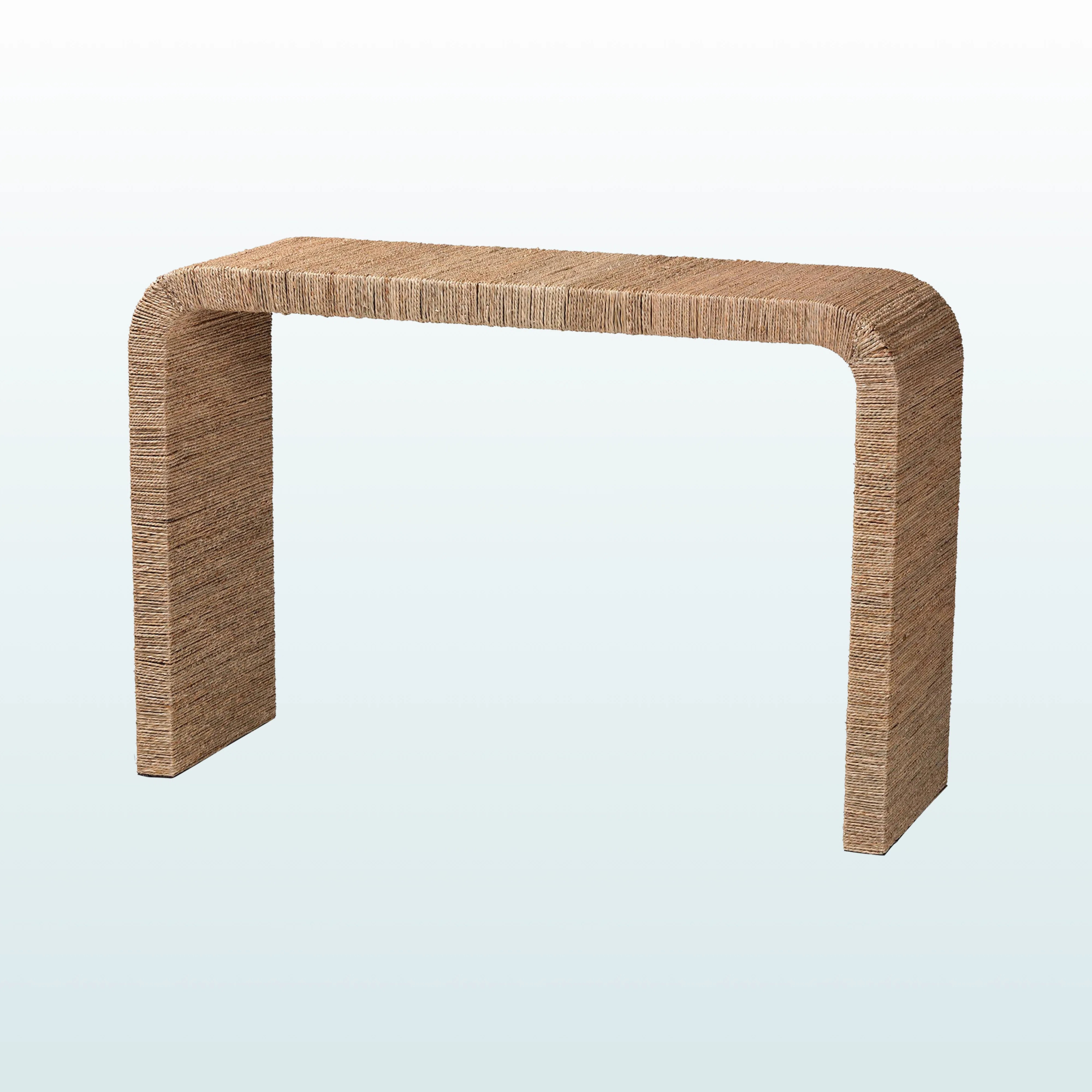 Famoni Natural Japandi Square Seagrass Console Table, 31.25" H X 46.96" W X 15.55" D | Wayfair North America