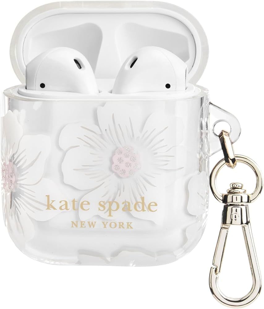 Kate Spade New York AirPods Protective Case with Keychain Ring - Hollyhock Cream, Compatible with... | Amazon (US)