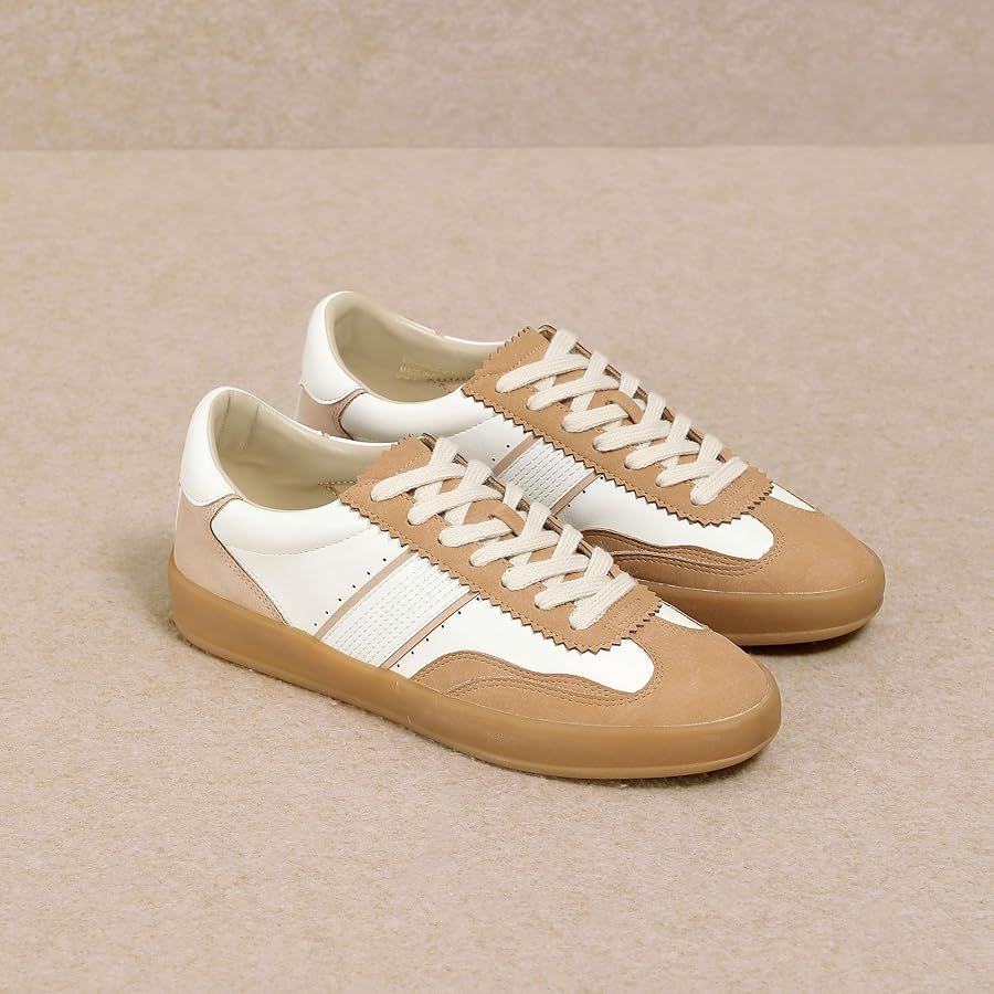 Mi.iM Dixie Rubber Sole Lace-up Stripe Suede Sneakers | Amazon (US)