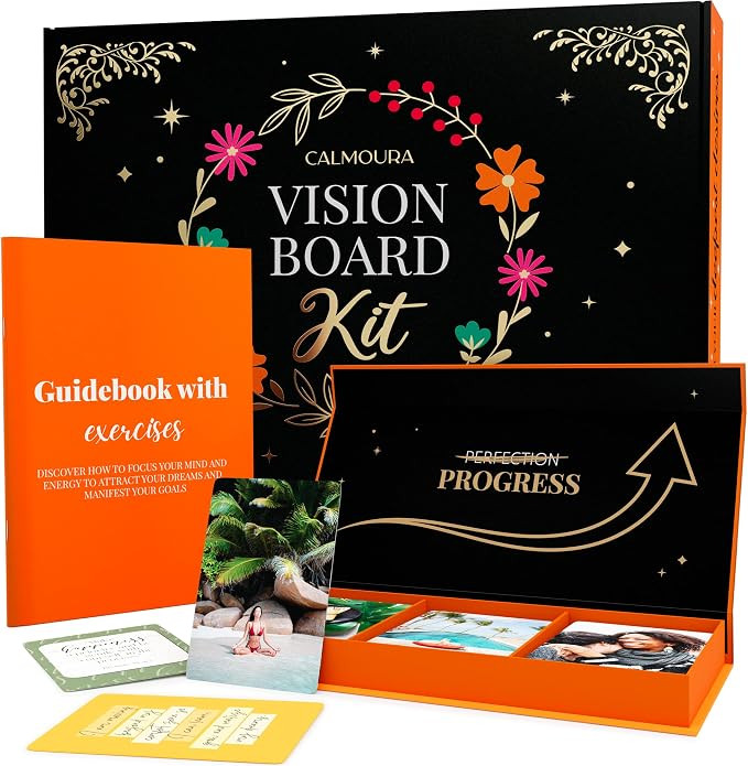 Calmoura Vision Board Kit for Adults Supplies — Vision Board Book Includes: 100 Cards, 1 Card Box, 1 | Amazon (US)