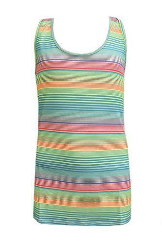 90 Degree By Reflex - Power Flex Racerback Tank Top - RainbowStripe/Blue/Pink Large | Amazon (US)